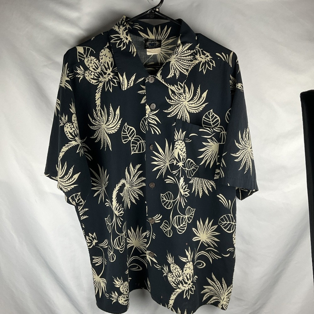 Vintage Surf Report International Men's XL Palm Tree Hawiian Button Up‎ Made USA